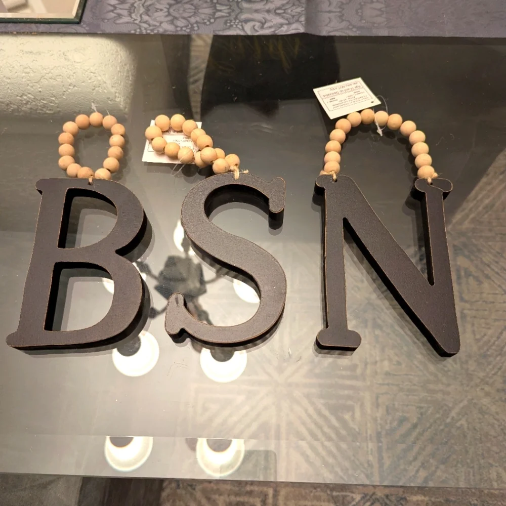 Home Decor BSN Wooden Letters in Black  New!